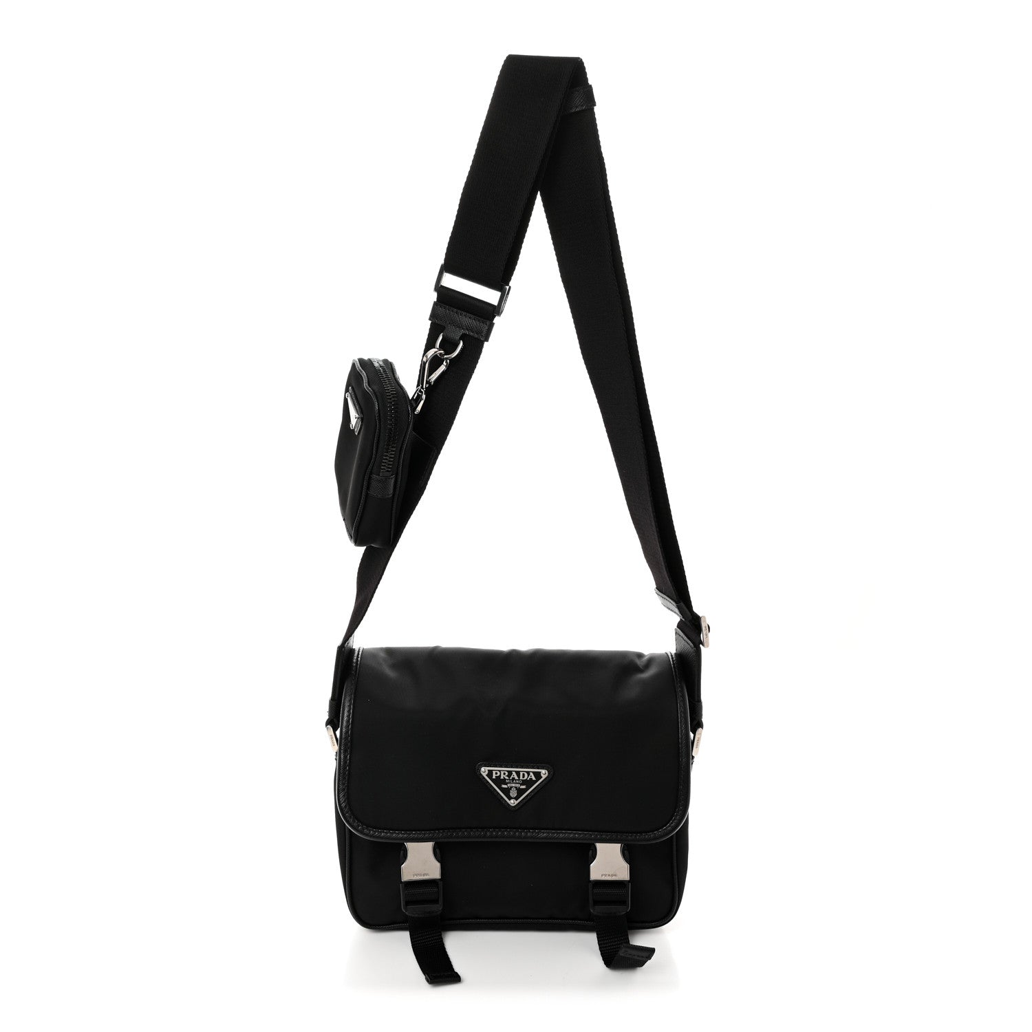 Prada Re-Nylon Saffiano Shoulder Bag Black 1 of 10