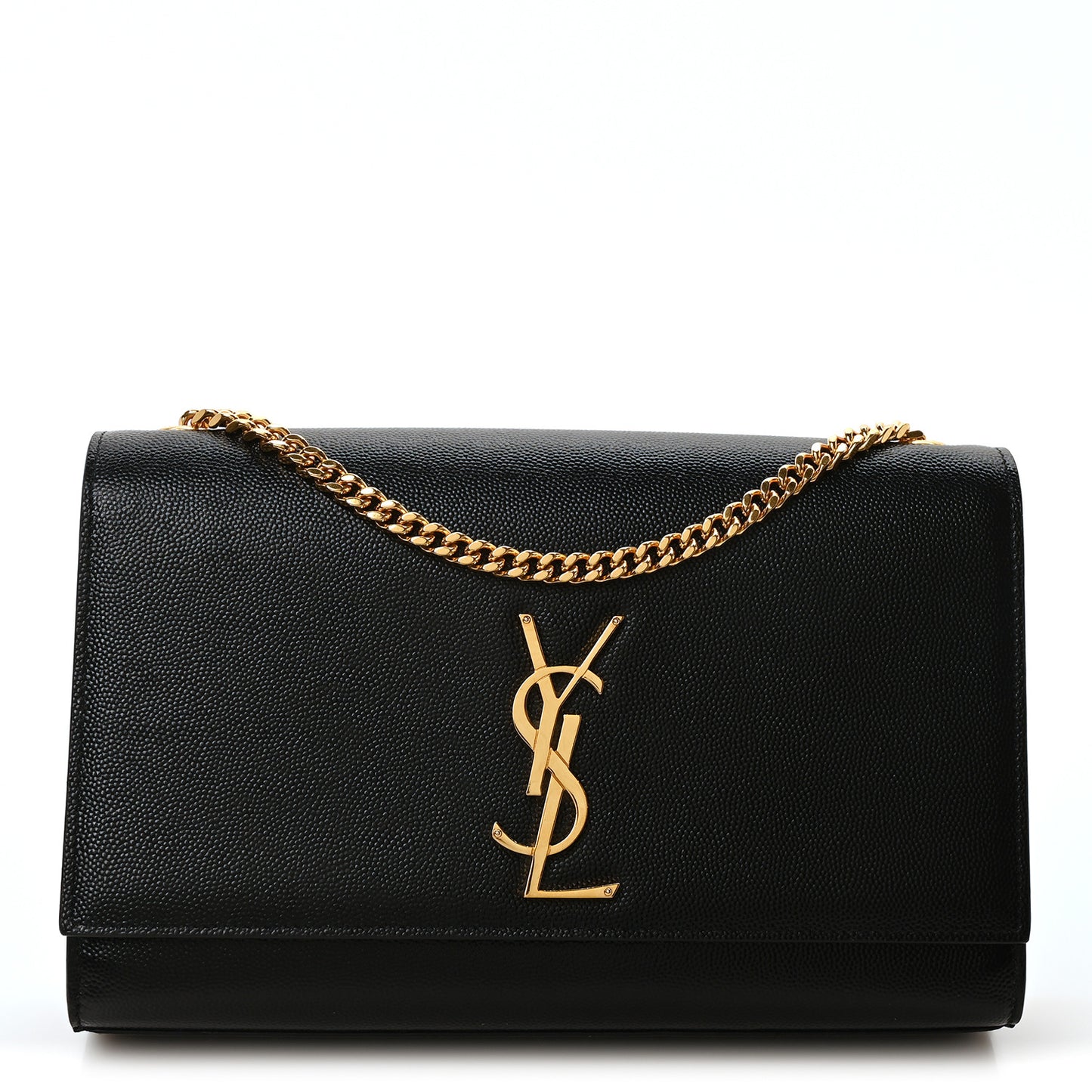 Grain De Poudre Medium Classic Monogram Kate Satchel Black