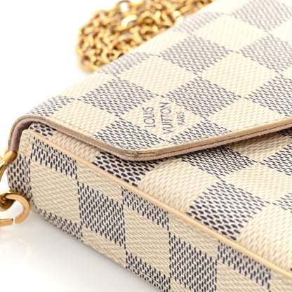 Louis Vuitton LOUIS VUITTON Damier Azur Pochette Felicie Chain Wallet Rose Ballerine 14 of 15