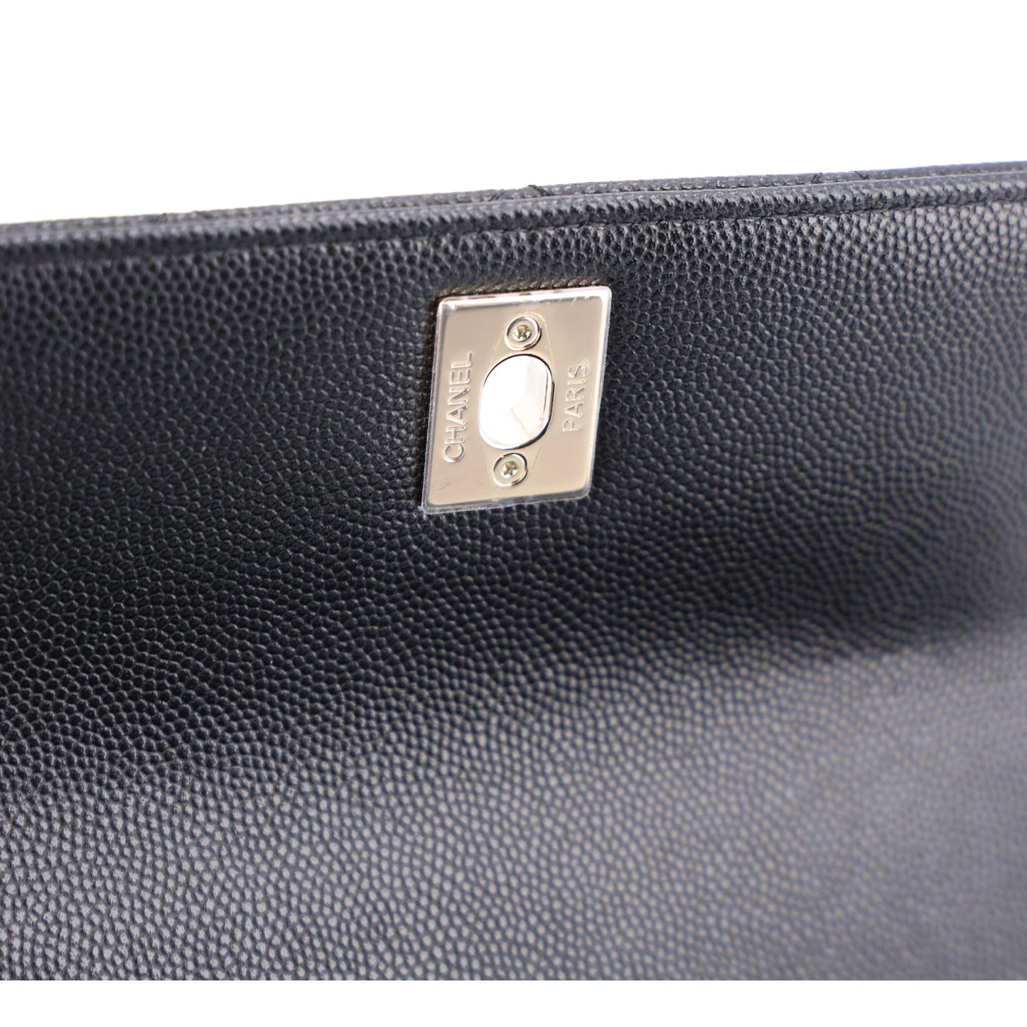 Caviar Quilted Coco Handle East West Clutch With Chain Black