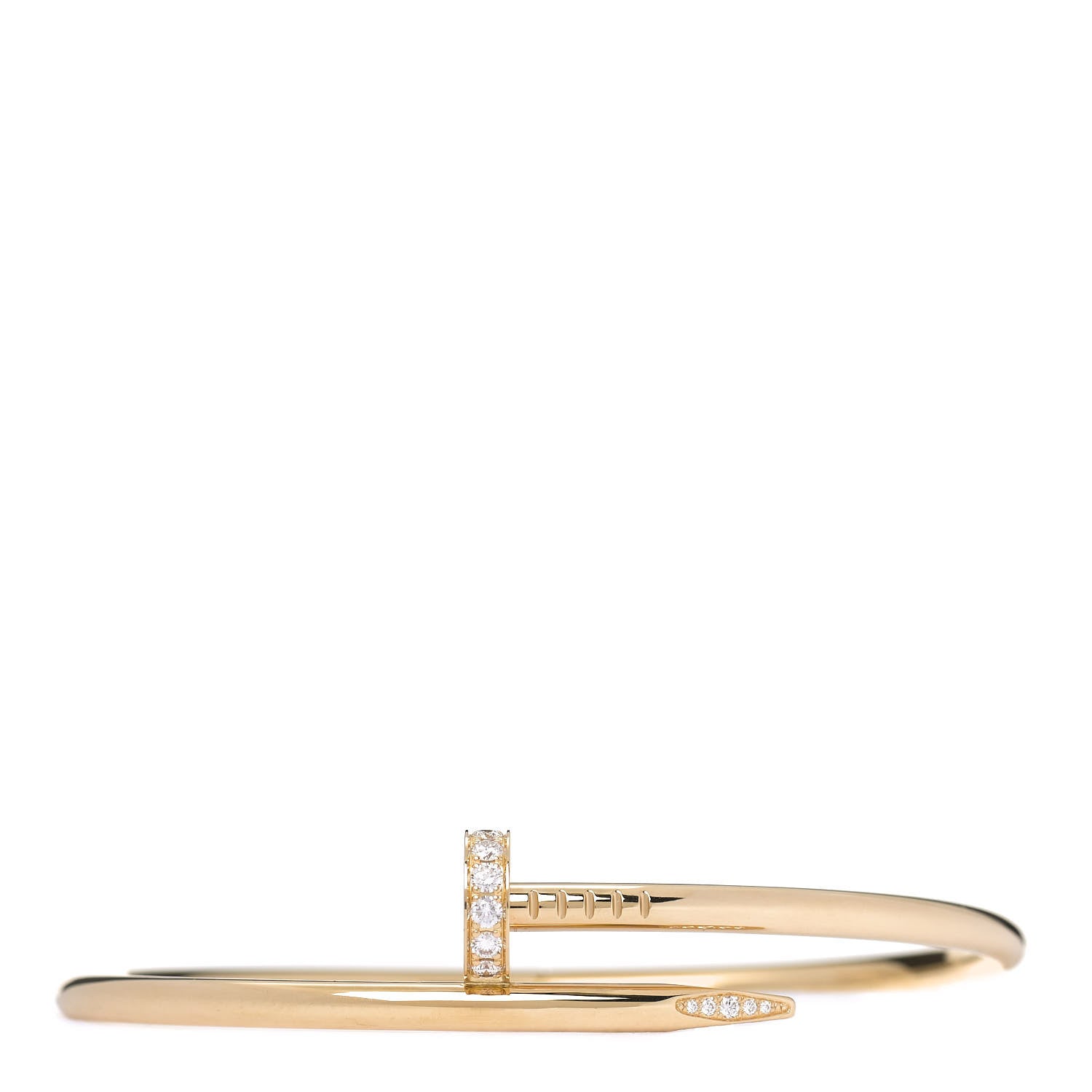 Cartier 18K Yellow Gold Diamond Juste Un Clou Bracelet 19 1 of 4