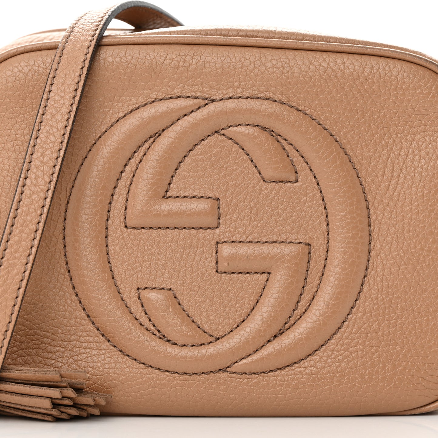 Pebbled Calfskin Small Soho Disco Bag Camelia