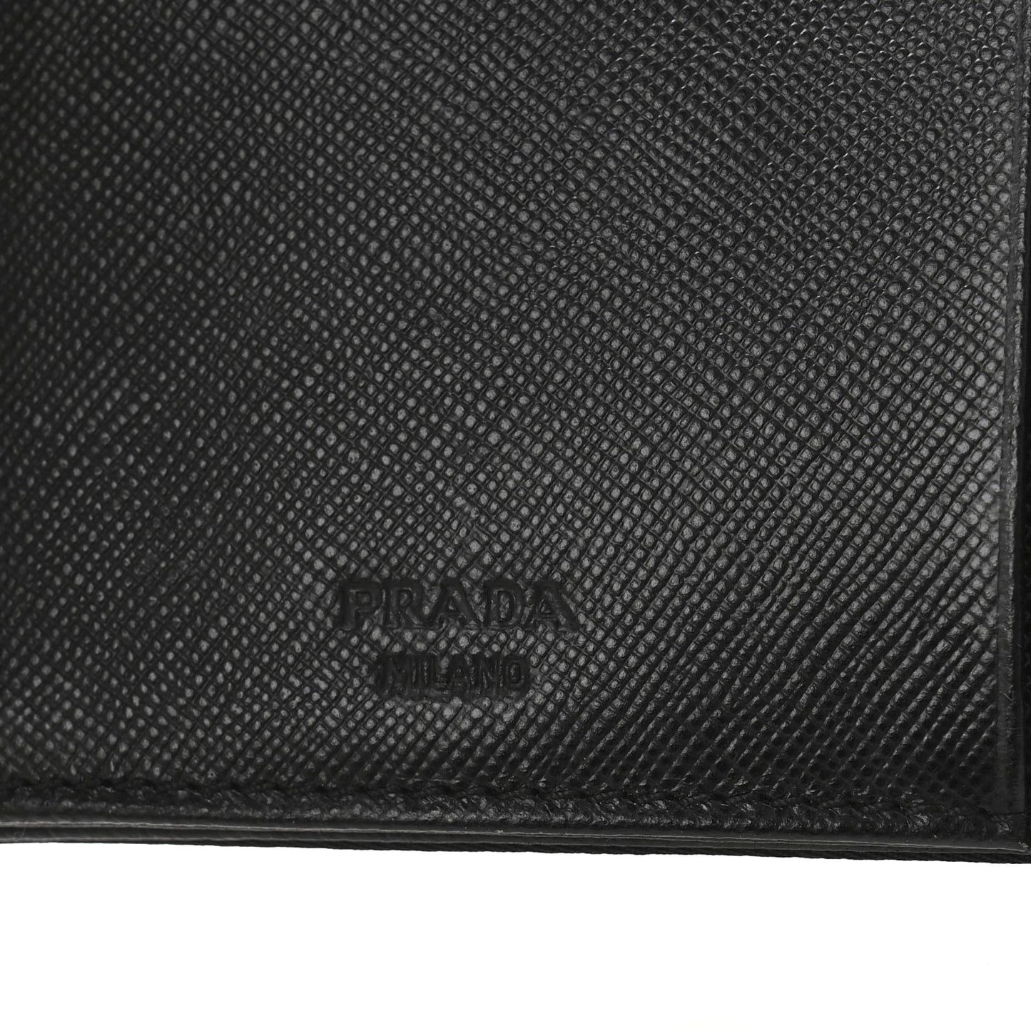 Saffiano Tessuto Nylon Saffiano Tri-Fold Wallet Black