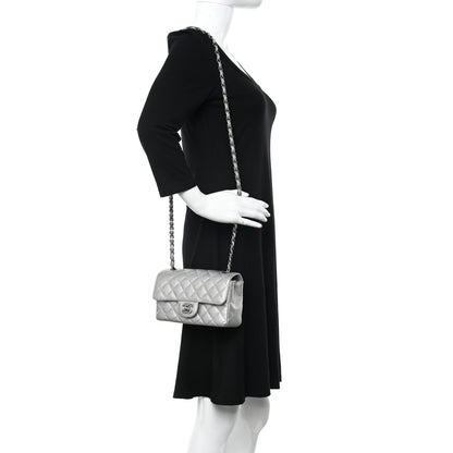 Chanel Metallic Caviar Quilted Mini Rectangular Flap Silver 2 of 11