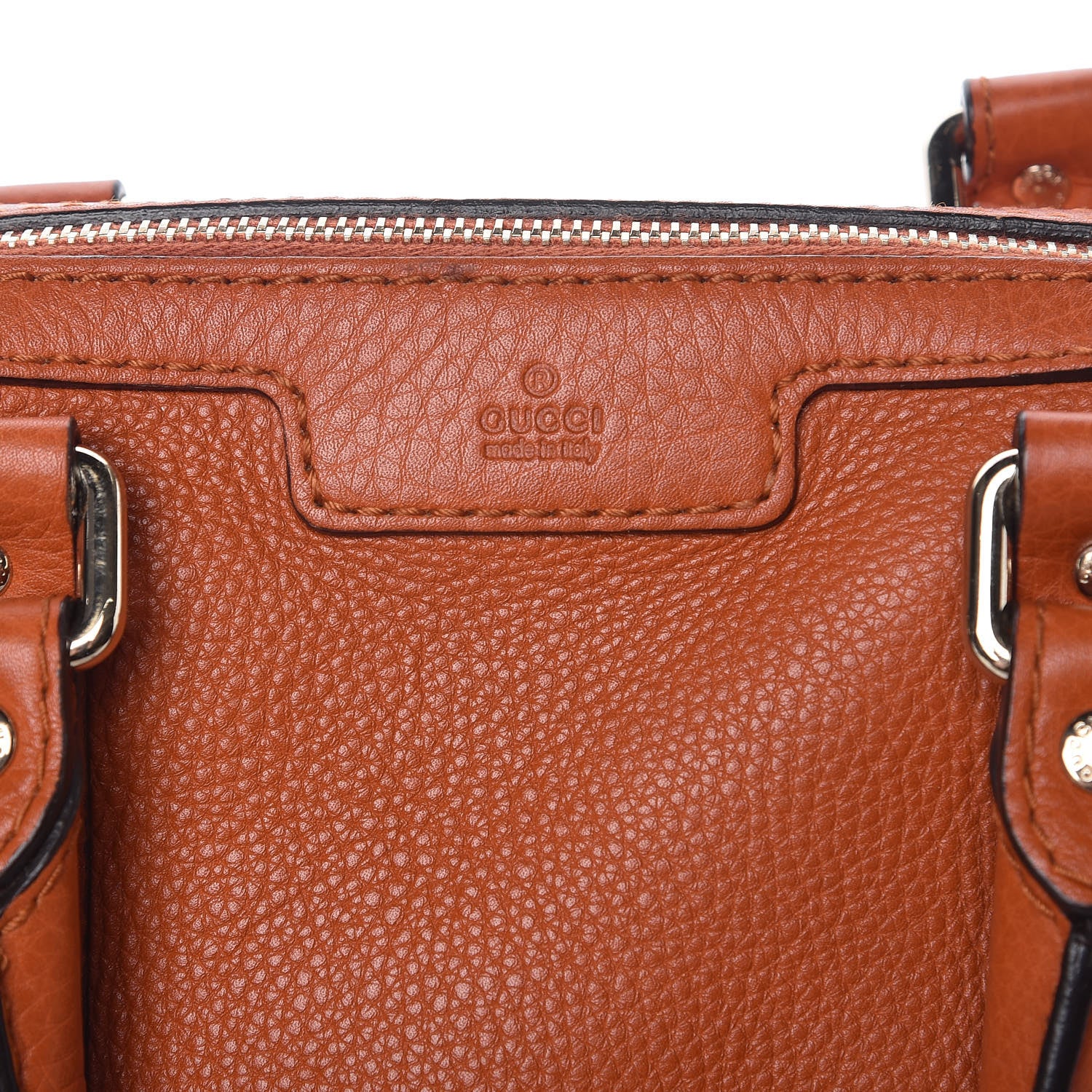 Gucci Pebbled Calfskin Small Boston Orange 6 of 17