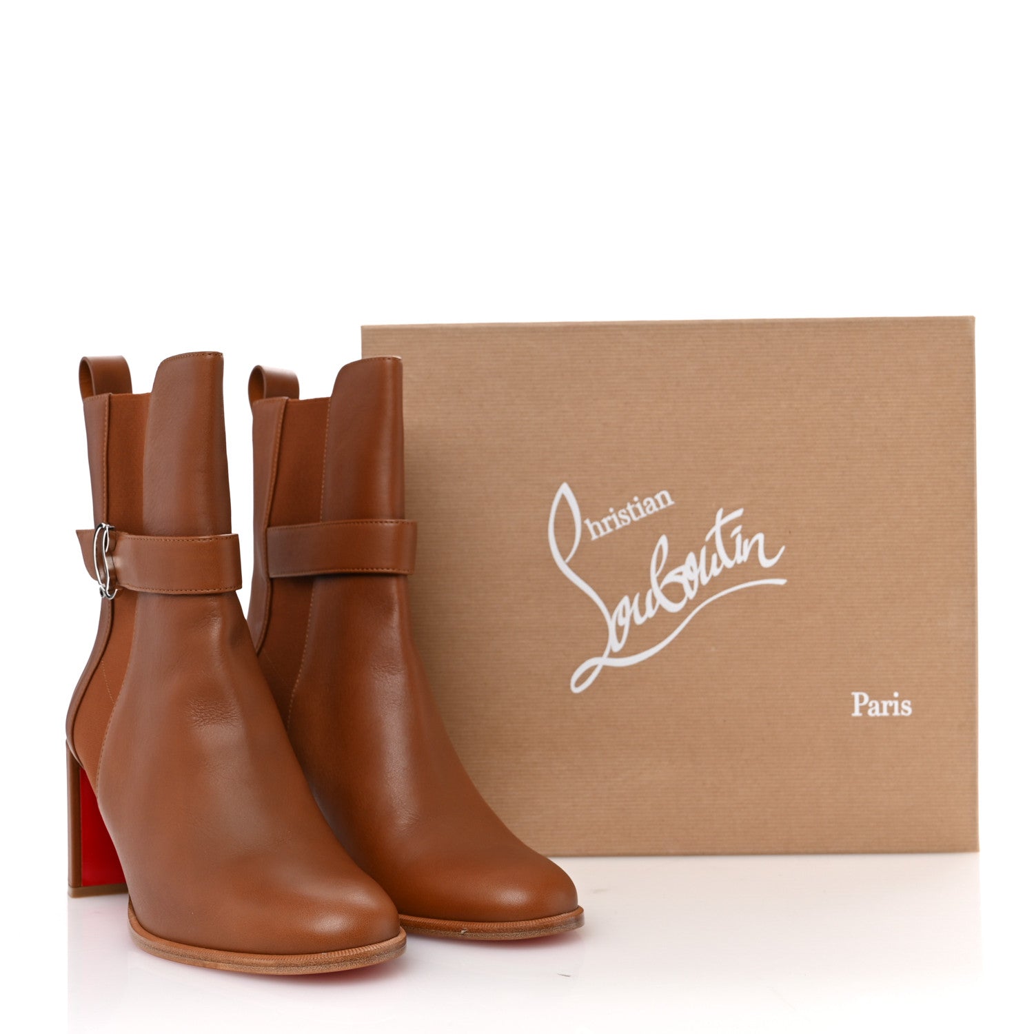 Christian Louboutin Calfskin CL Chelsea 70 Booty 41 Cuoio 9 of 9