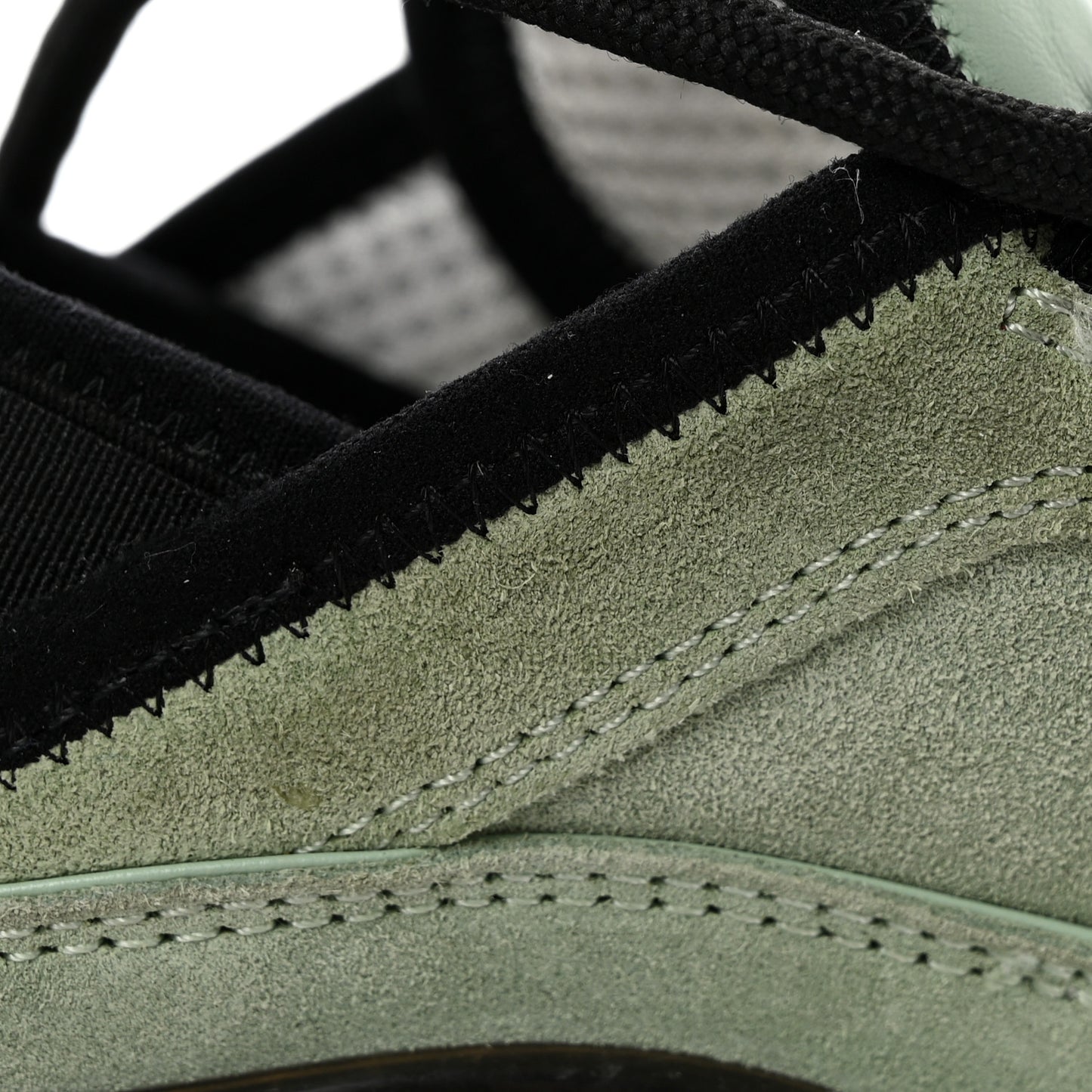 Suede Calfskin Nylon Grosgrain CC Sneakers 37.5 Light Green