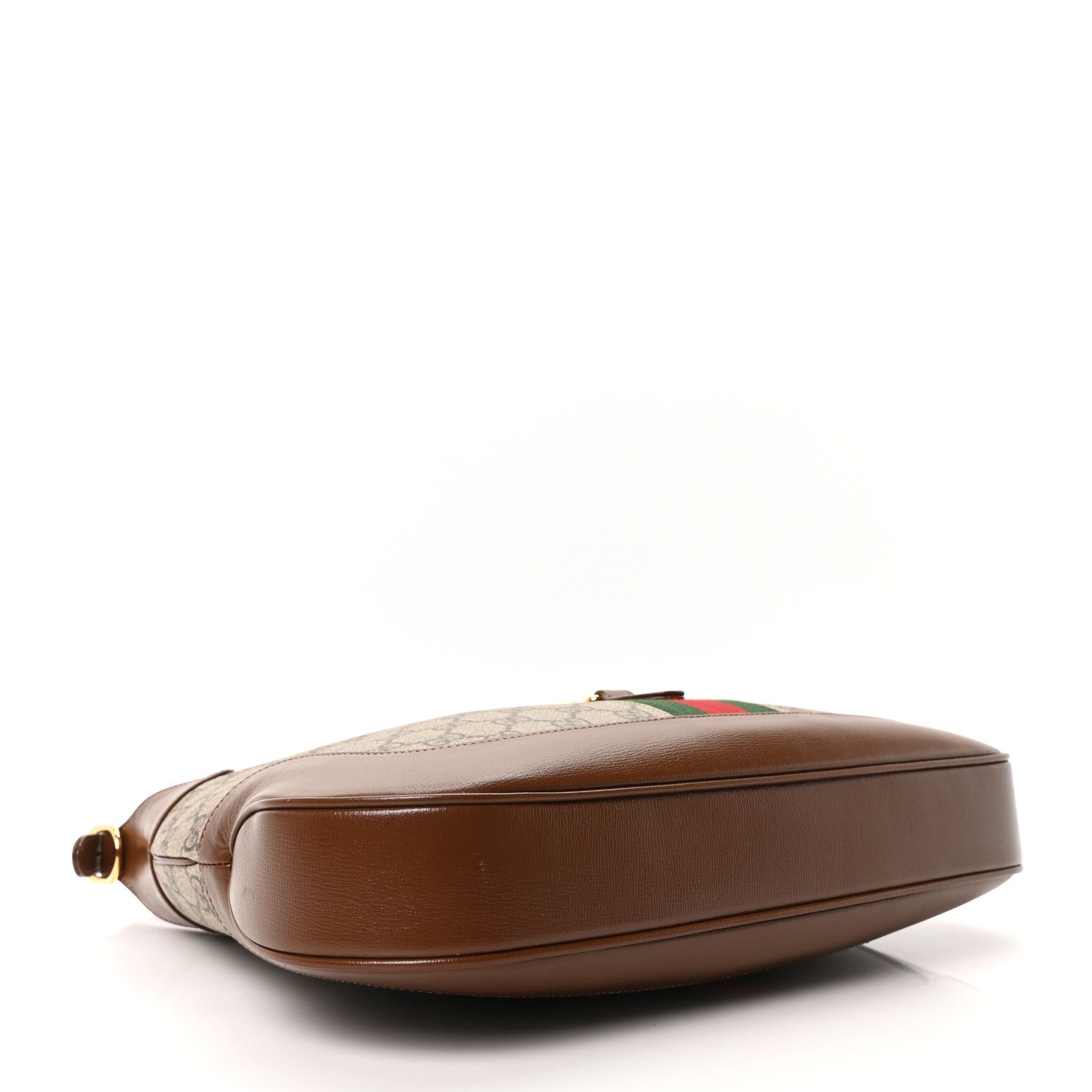 Gucci GG Supreme Monogram Azalea Calfskin Web Medium Jackie 1961 Hobo Beige Ebony Brown Sugar 4 of 10