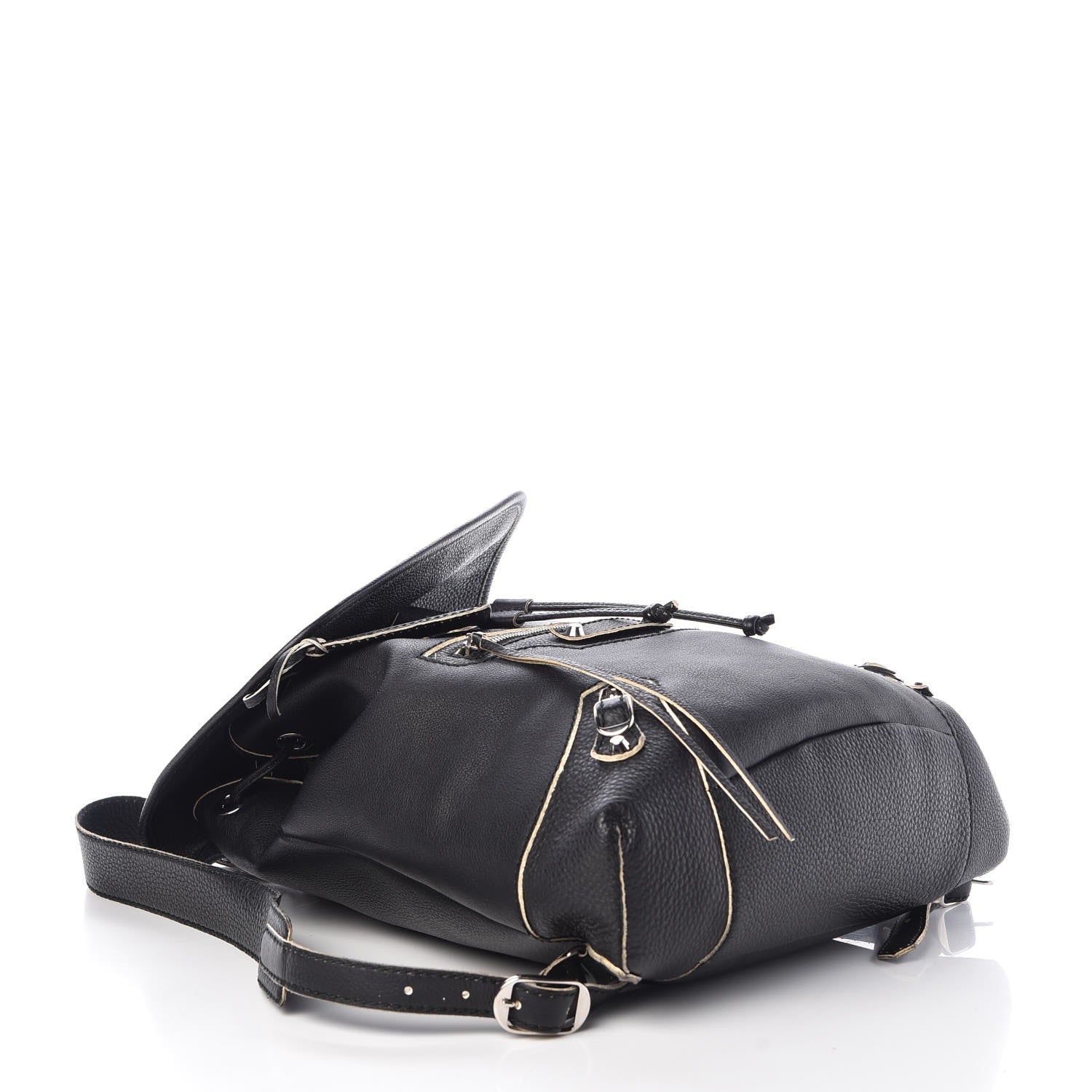 Balenciaga Veau Classic Silver Hardware Traveler Backpack Black 4 of 7