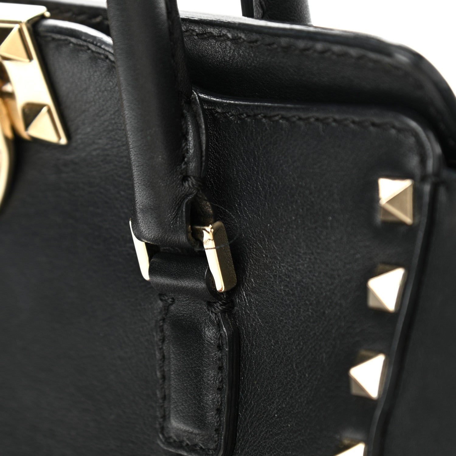 Valentino Garavani Vitello Small Rockstud Double Handle Tote Black 14 of 14