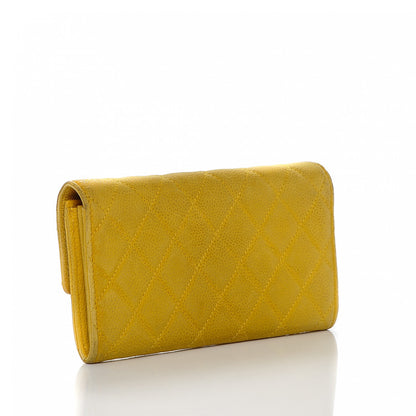 Chanel Iridescent Caviar Quilted Large Flap Wallet Yellow 3 of 10
