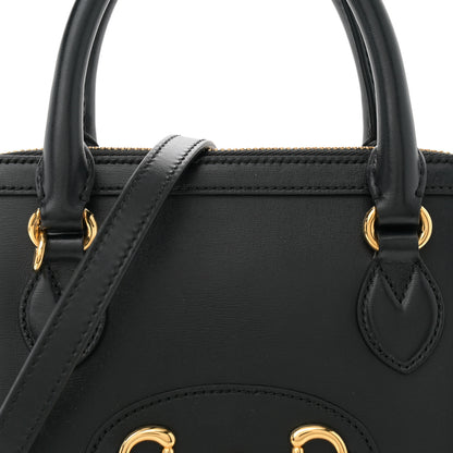 Gucci Boarded Plutone Calfskin Small Horsebit 1955 Top Handle Bag Black 8 of 15