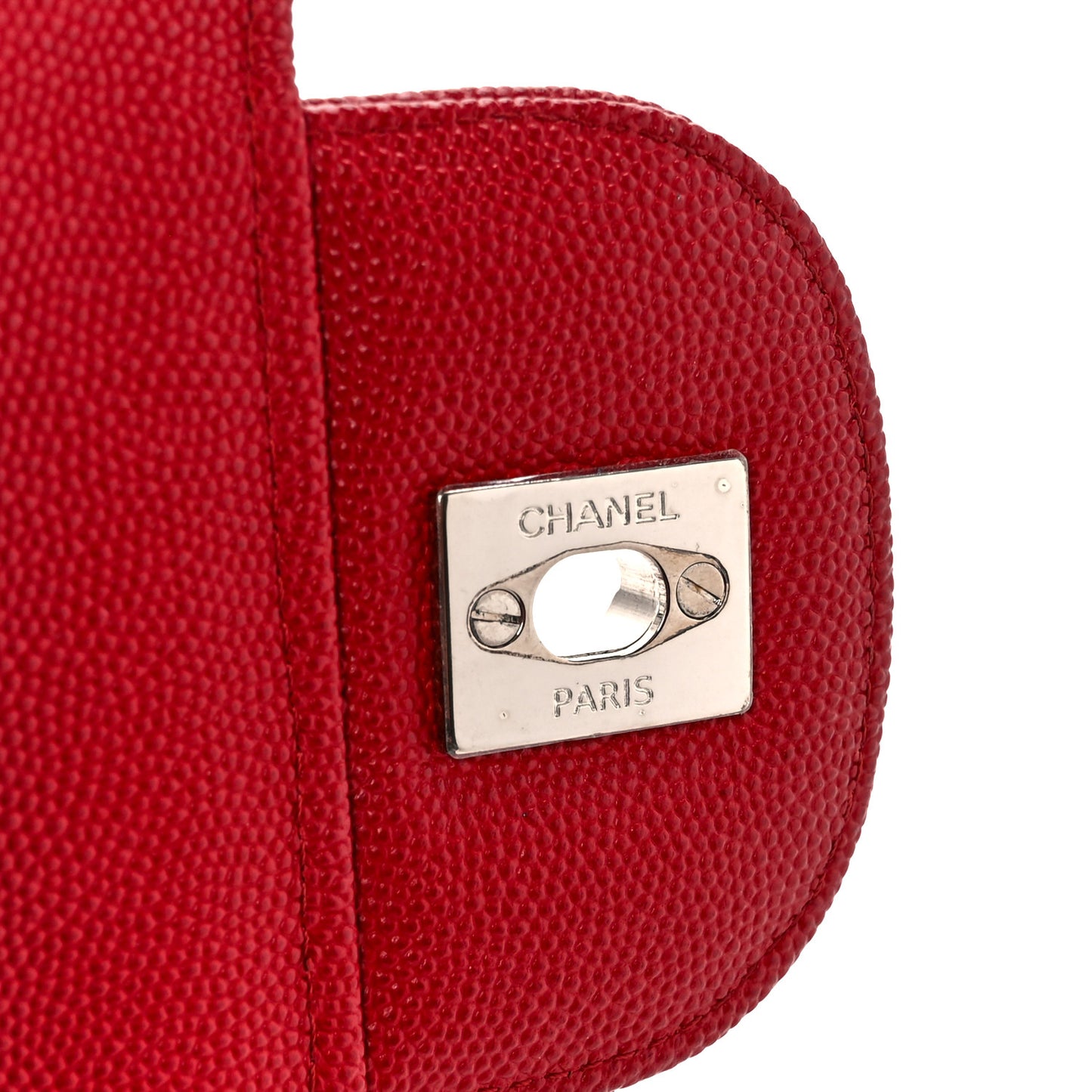 Caviar Quilted Jumbo Double Flap Red