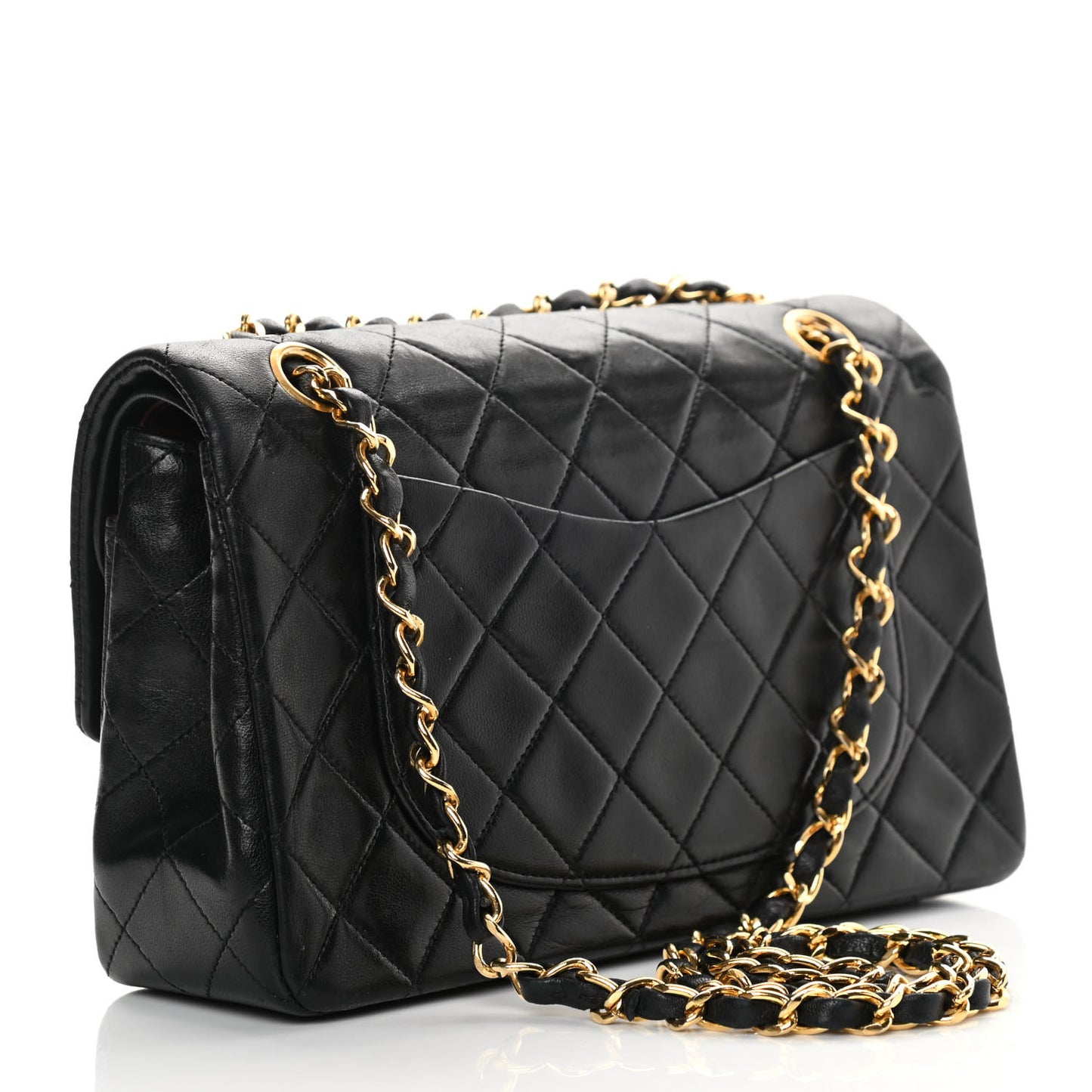 Lambskin Quilted Small Double Flap Black