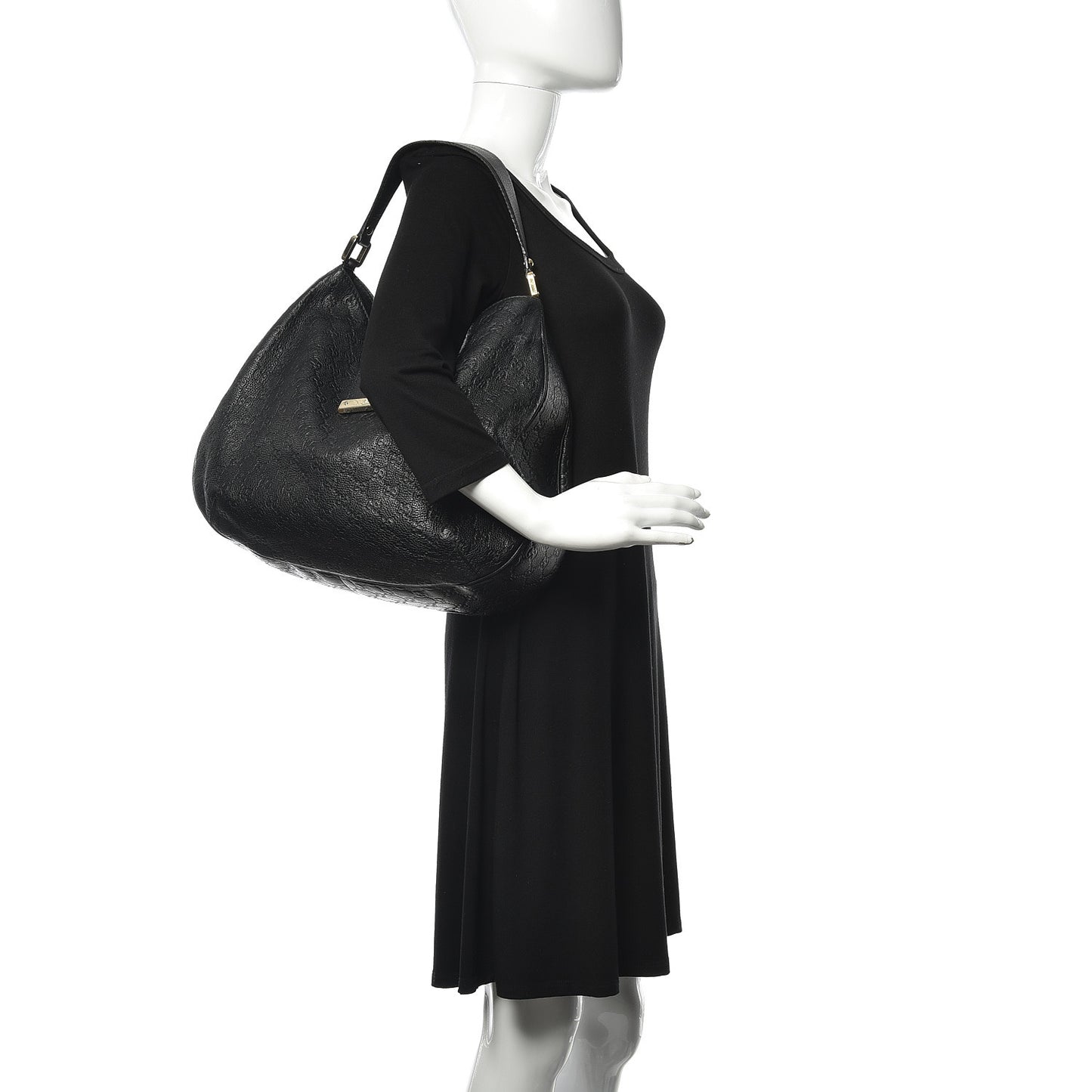 Guccissima Large New Ladies Web Hobo Black