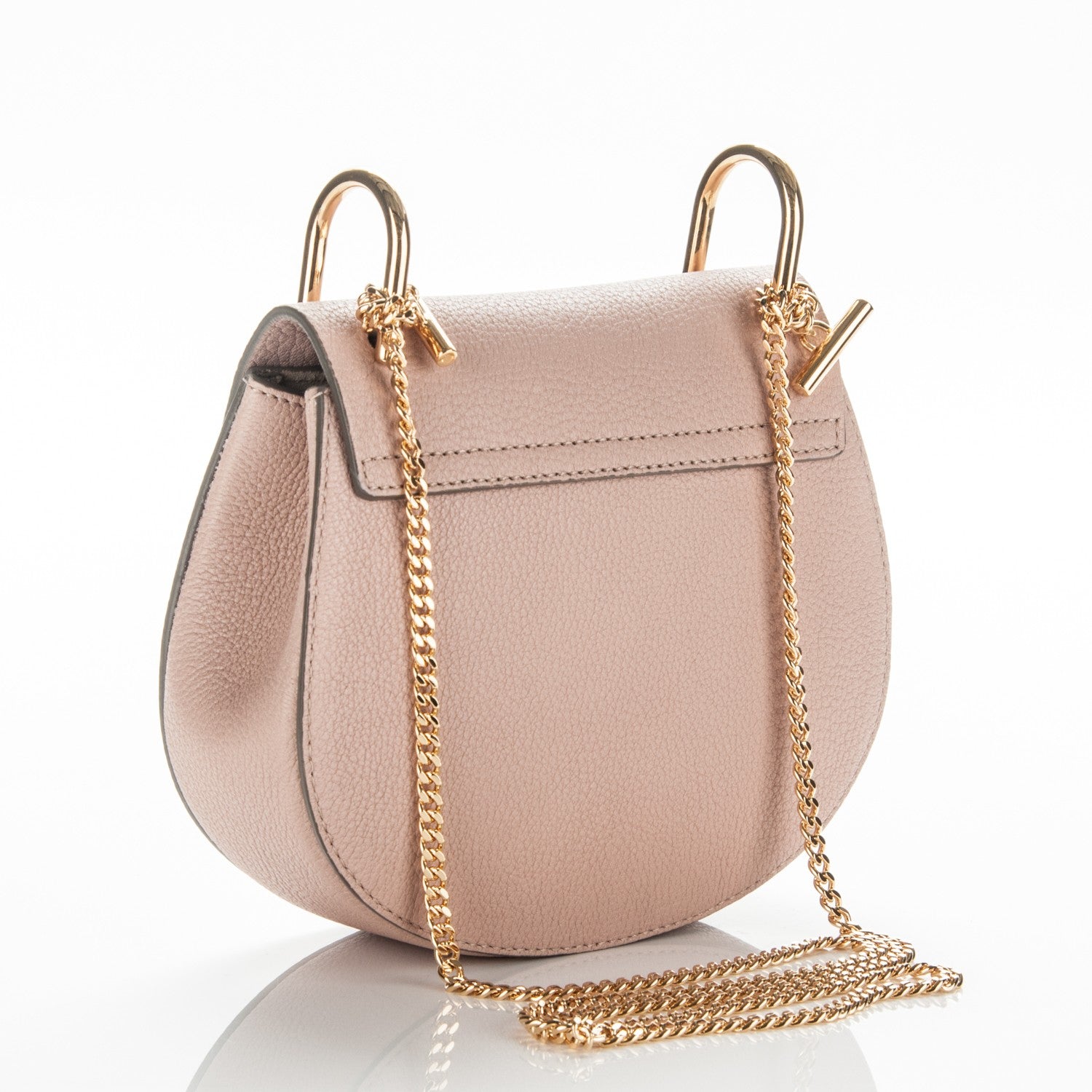 Chloe Grained Lambskin Mini Drew Shoulder Bag Cement Pink 3 of 6
