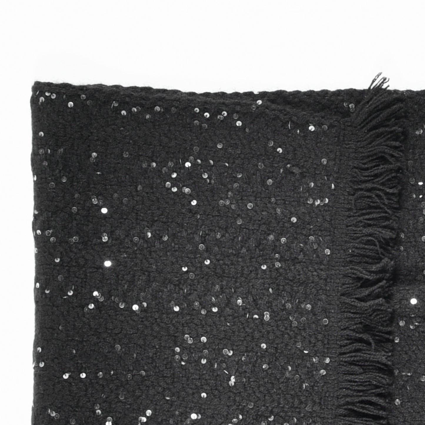 Cashmere Silk Sequin CC Scarf Black