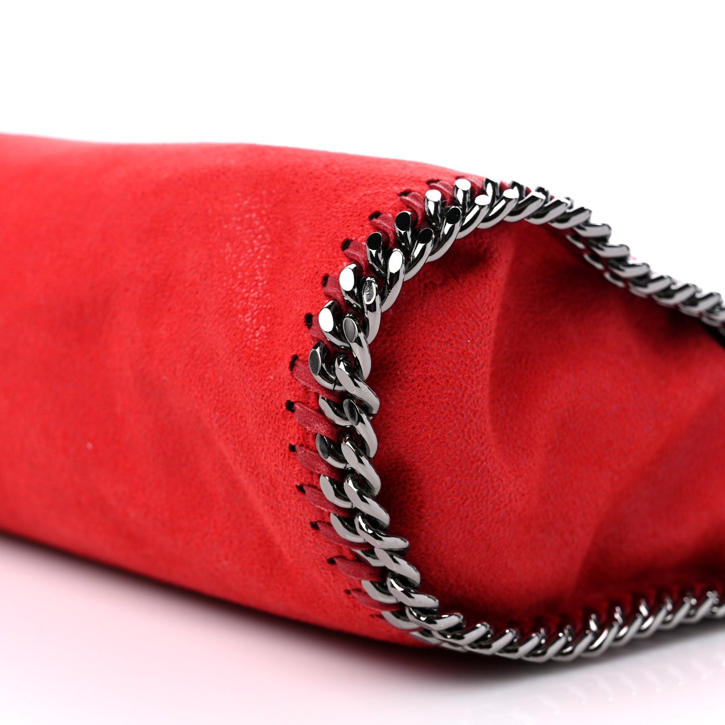 Shaggy Deer Mini Falabella Fold Over Tote Red