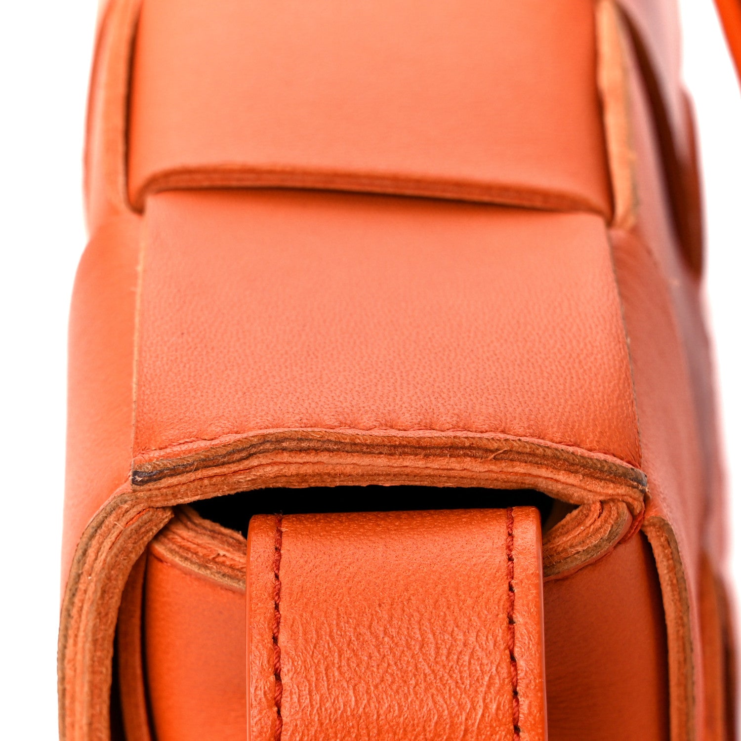 Bottega Veneta Lambskin Maxi Intrecciato Cassette Crossbody Bag Orange 12 of 12