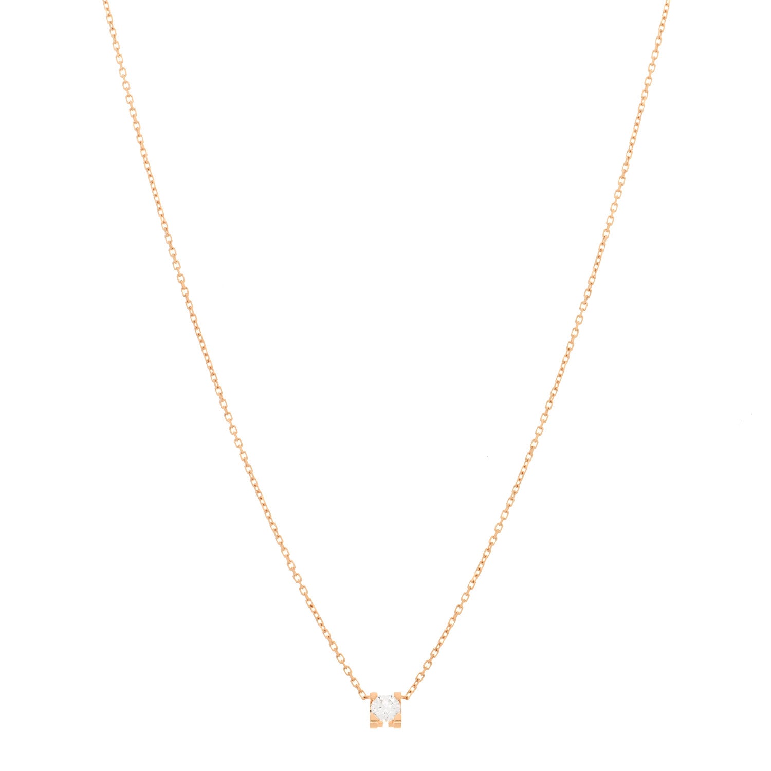 Cartier 18K Pink Gold Diamond .20ct C De Cartier Pendant Necklace 1 of 3