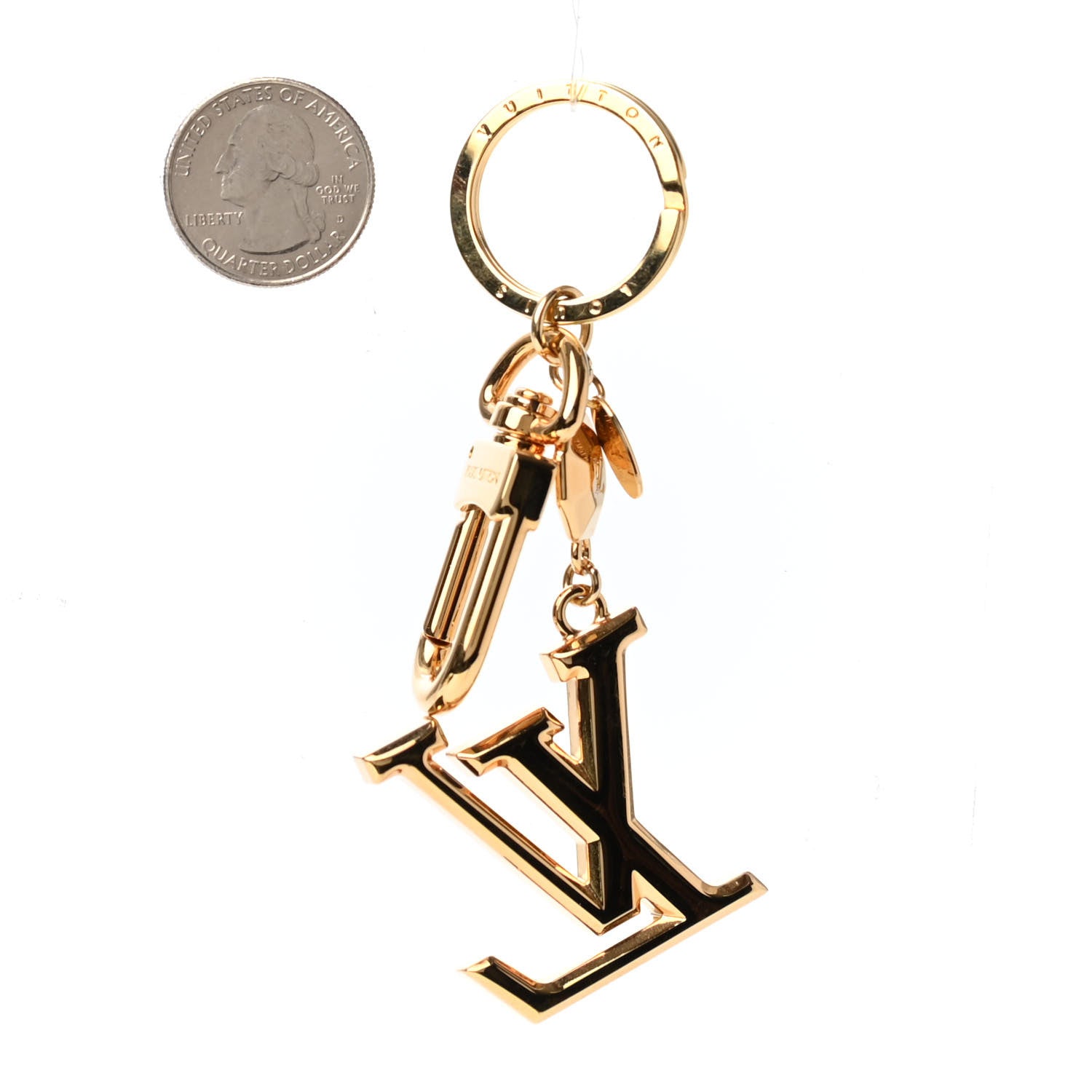 Louis Vuitton LV Facettes Bag Charm Key Holder Gold 2 of 2