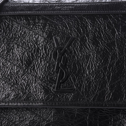 Saint Laurent Crinkled Calfskin Matelasse Monogram Medium Niki Chain Satchel Black 8 of 10