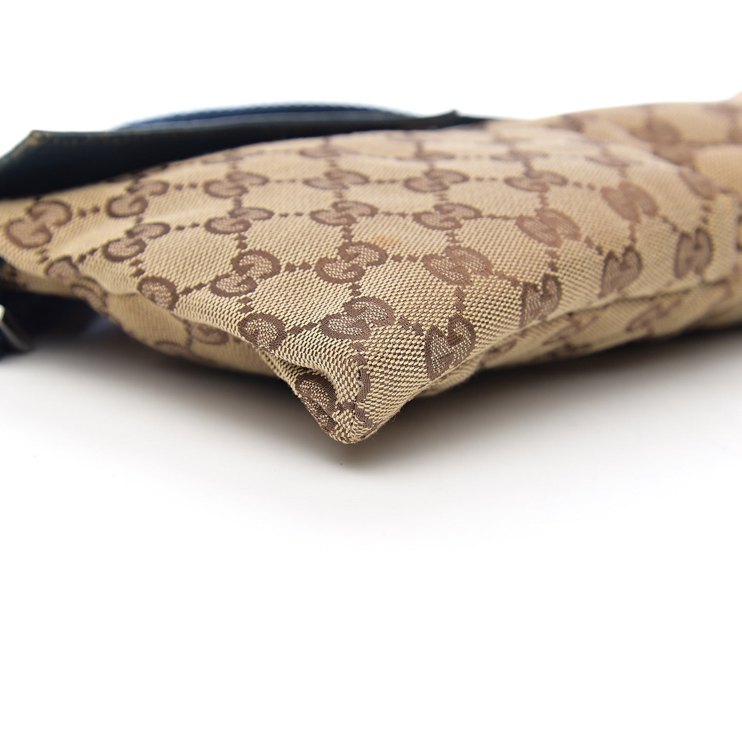 GG Monogram Web Double Pocket Belt Bag Blue