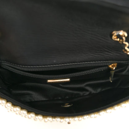 Chanel Satin Lambskin Pearl On Mini Rectangular Flap Black 4 of 9