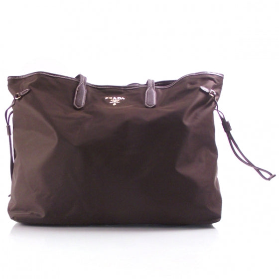 Prada Nylon Large Shopping Tote Brown 1 of 11