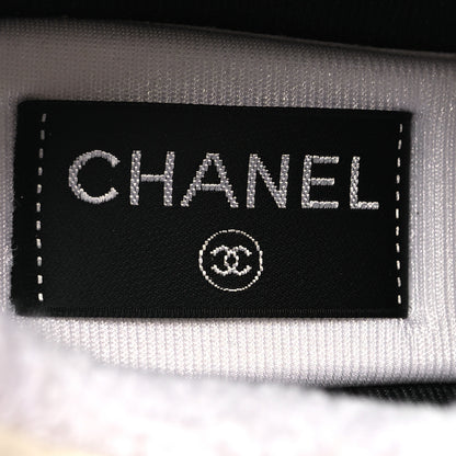 Chanel Suede Calfskin Fabric CC Sneakers 36 White 7 of 10