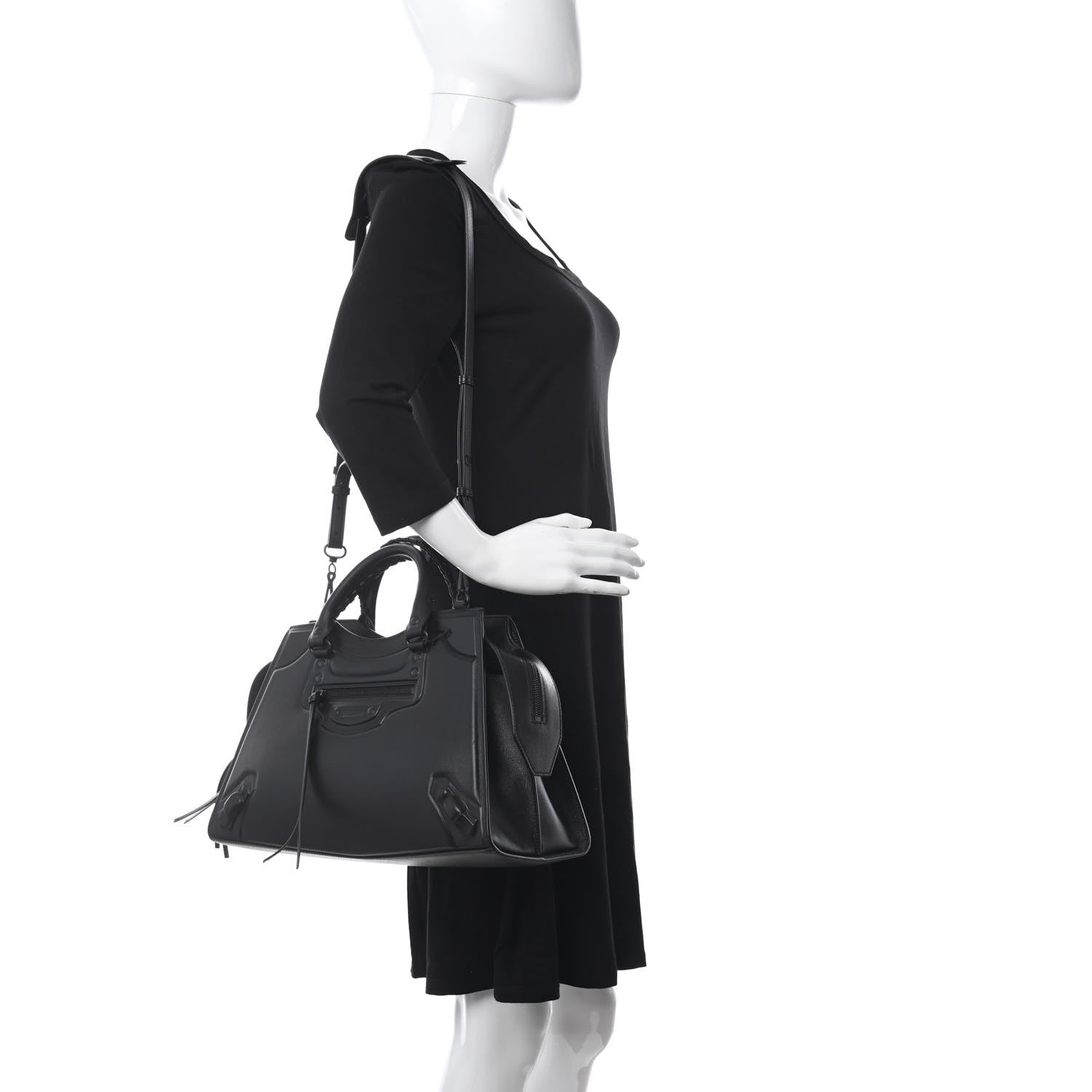 Balenciaga Cake Calfskin Tonal Hardware Neo Classic City Black 2 of 9