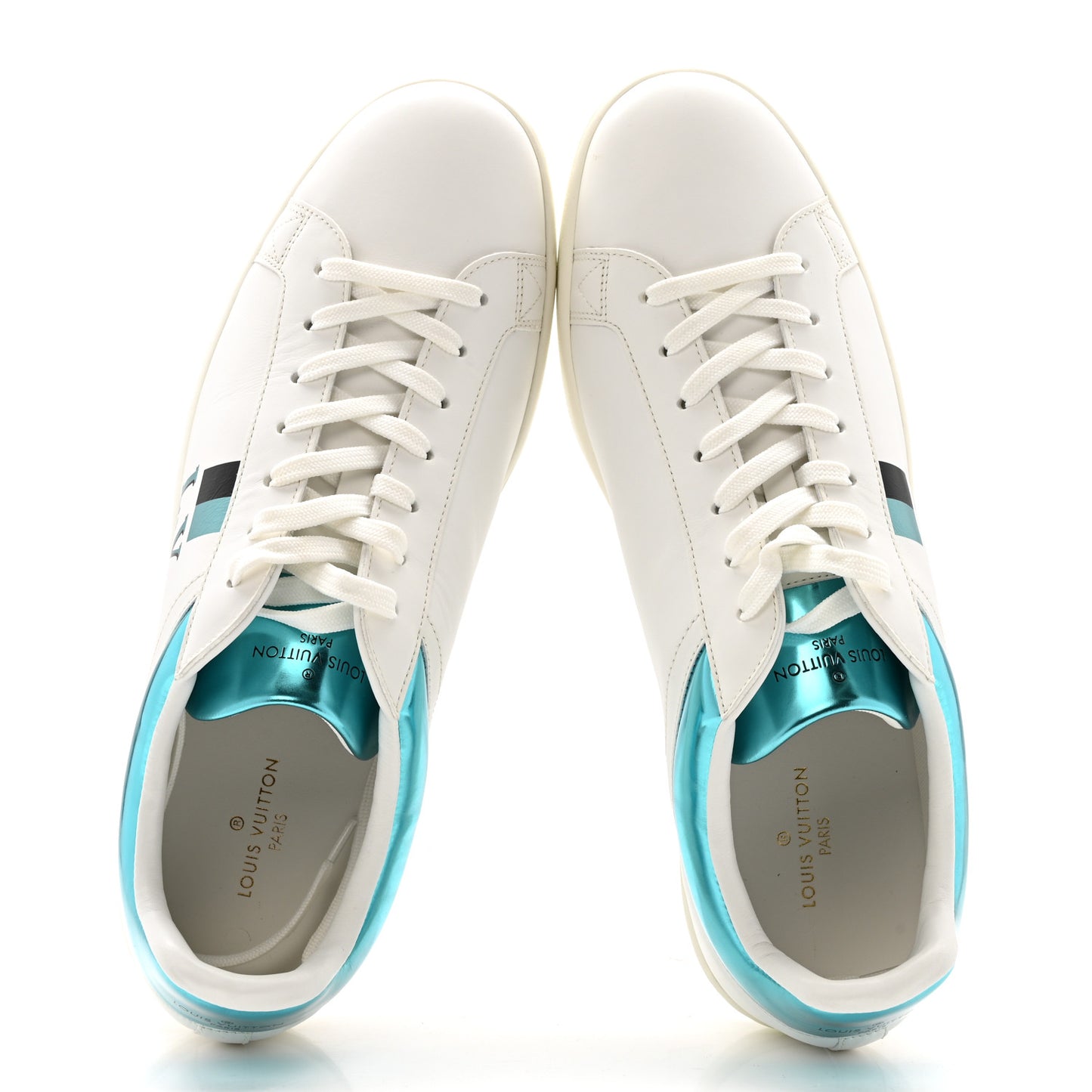 Calfskin Mens Luxembourg Sneakers 9.5 White Bleu