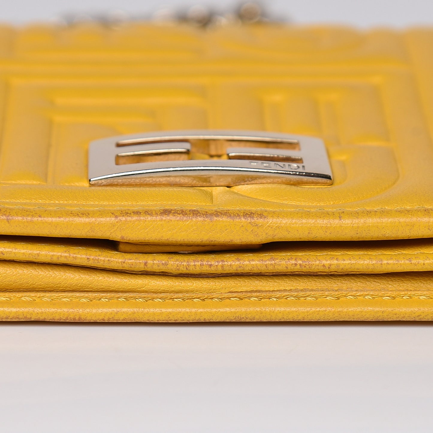 Nappa Logo Embossed Long Wallet On Chain Lemon Giallo