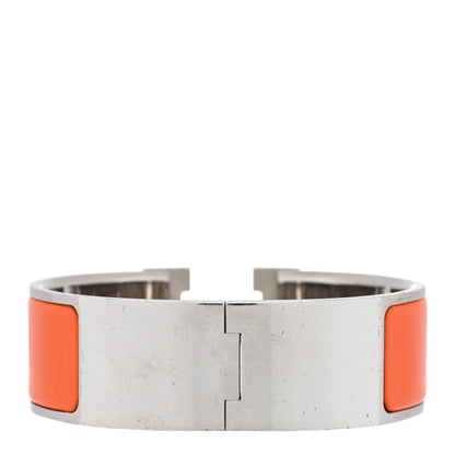 Hermes Enamel Wide Clic Clac H Bracelet GM Orange 2 of 3