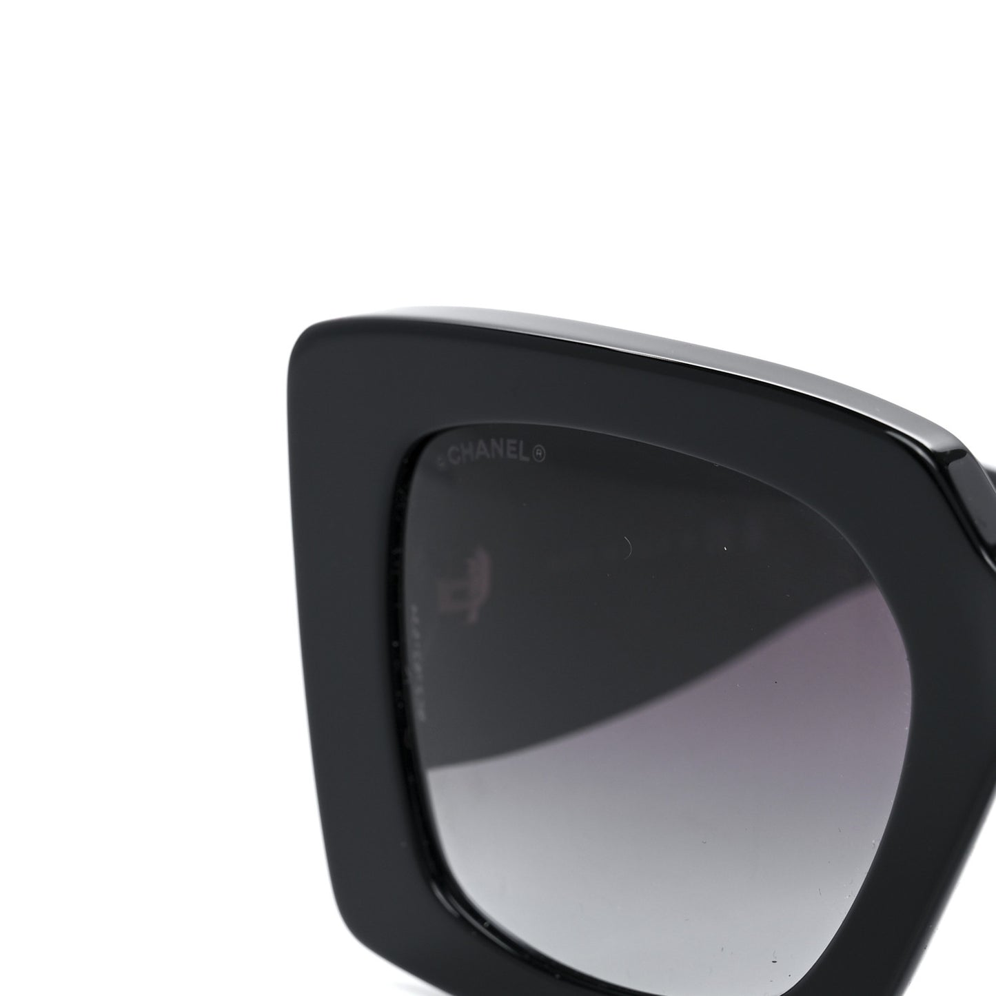Acetate Pearl Rectangle Sunglasses 5480-H Black