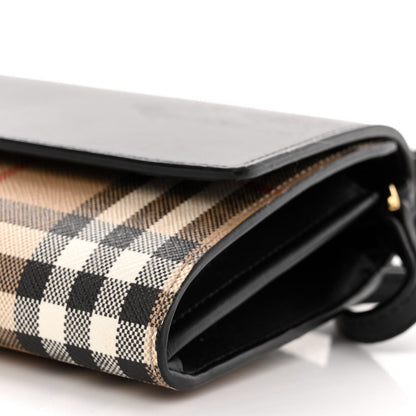 Burberry Calfskin Vintage Check Hannah Wallet with Detachable Strap Black 11 of 11
