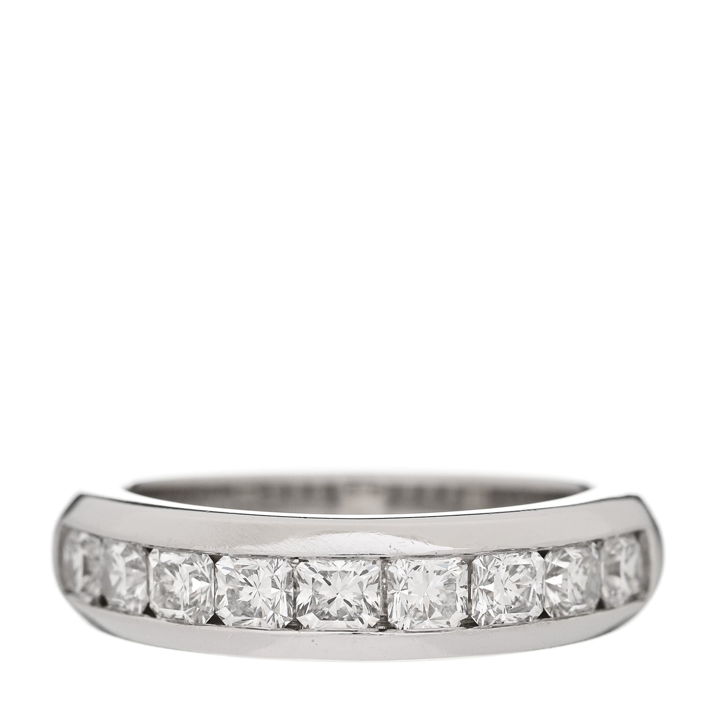 Platinum Diamond Princess Lucida Half Circle Wedding Band Ring 50 5.5