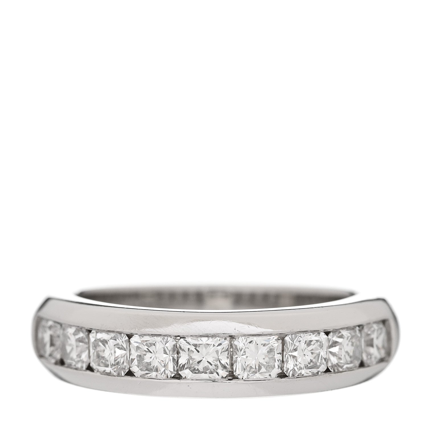 Tiffany Platinum Diamond Princess Lucida Half Circle Wedding Band Ring 50 5.5 1 of 6