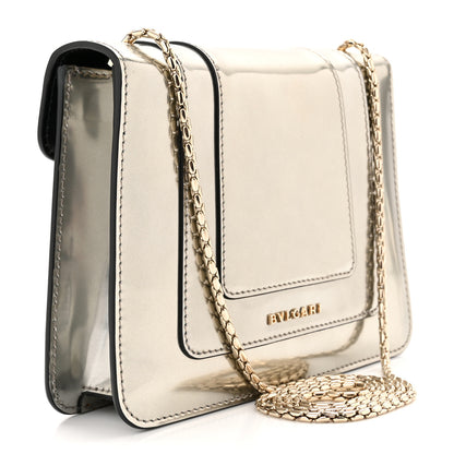 Bulgari Metallic Calfskin Small Serpenti Forever Snake Strap Crossbody Bag Silver 3 of 9