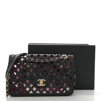 Chanel Lambskin Sea Through Flap Black Multicolor 14 of 14