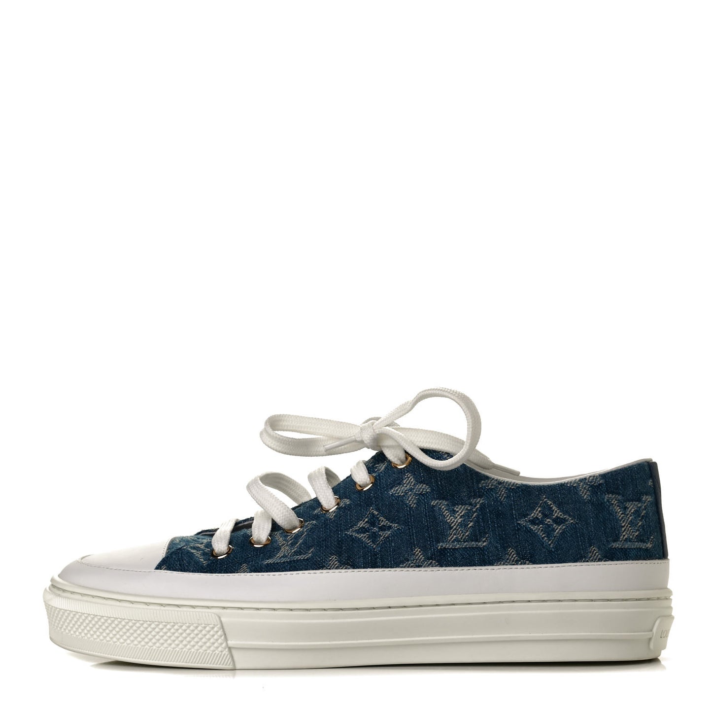 Denim Monogram Stellar Sneakers 38.5 Bleu Jeans Blue
