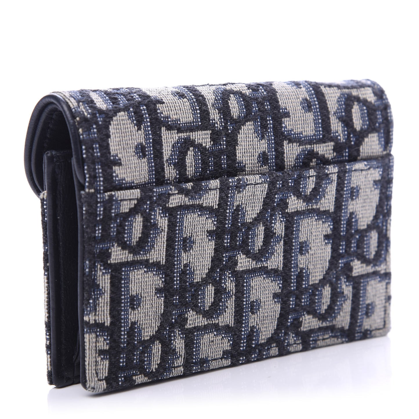 Oblique Saddle Card Holder Blue