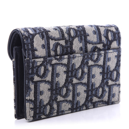 Christian Dior Oblique Saddle Card Holder Blue 3 of 8