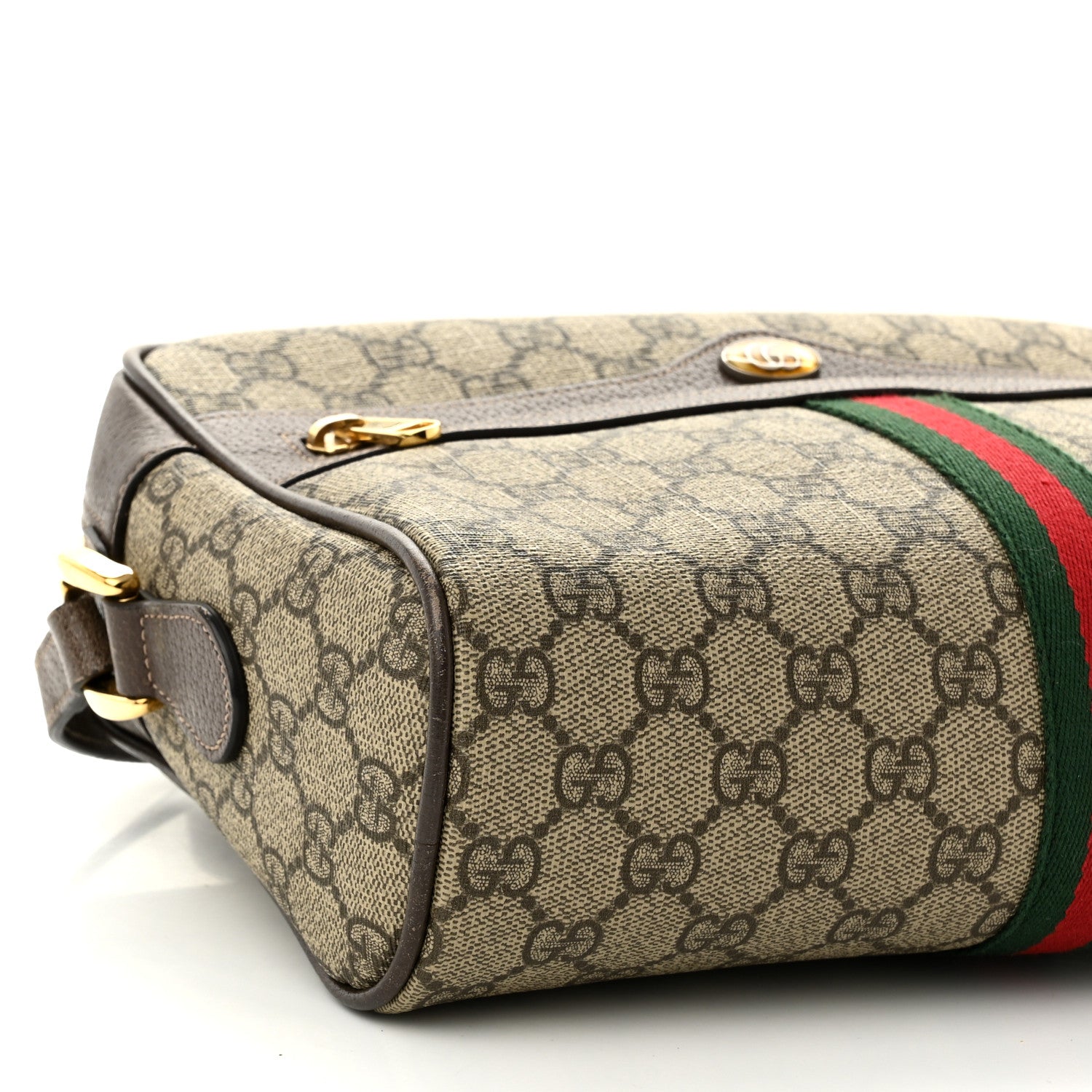 Gucci GG Supreme Monogram Web Small Ophidia Shoulder Bag Brown 9 of 10