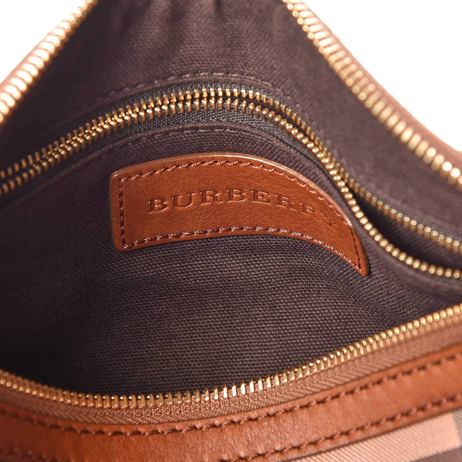 Burberry Smoked Check Small Chester Bowling Bag Brown 9 of 17