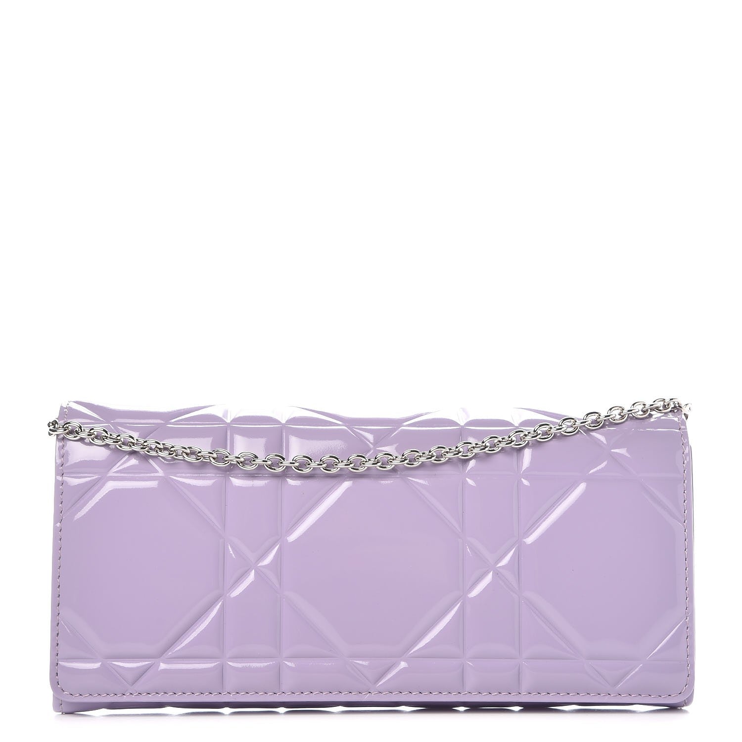Christian Dior Patent Cannage Rendez-vous Chain Wallet Purple 1 of 8