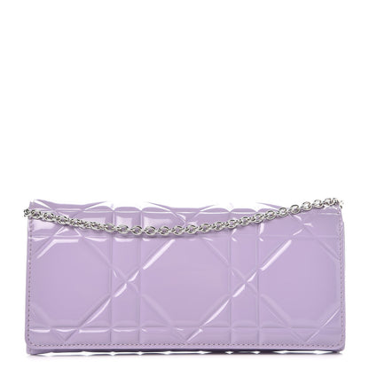 Christian Dior Patent Cannage Rendez-vous Chain Wallet Purple 1 of 8