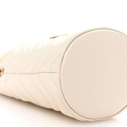 Gucci Calfskin Matelasse Mini GG Marmont 2.0 Bucket Bag White 9 of 10