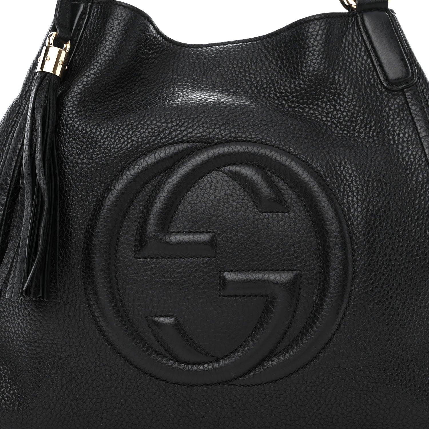 Gucci Pebbled Calfskin Medium Soho Shoulder Bag Black 8 of 11