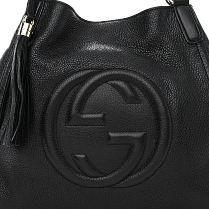 Gucci Pebbled Calfskin Medium Soho Shoulder Bag Black 8 of 11